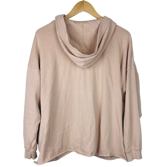Aerie  Women's OVERSIZED Feminine Lace Up V-Neck Blush Peach  Hoodie Size XS - Picture 3 of 6